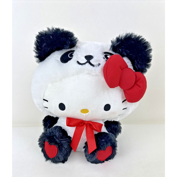 Hello Kitty Panda Plush Valentine Sanrio small New With Tags Stuffed Plush - Picture 1 of 12